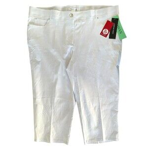 89th & Madison Women's Capri Pants Comfort Waist Plus Size 22W Clean White